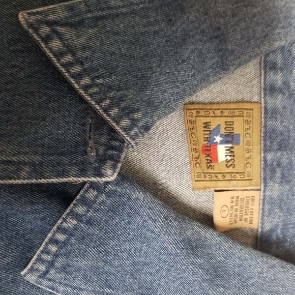 Don't Mess With Texas Blue Denim Boot Jacket - Lrg - Picture 6 of 7